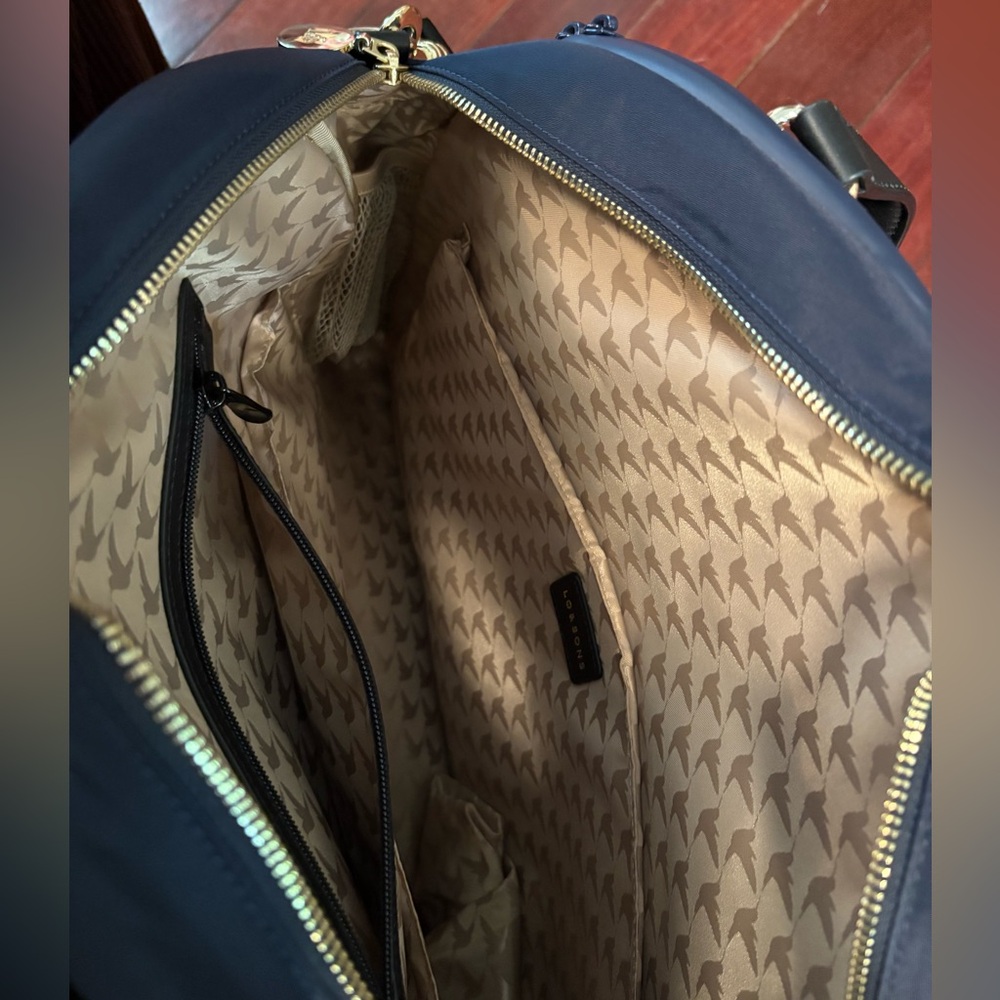 Lo&Sons OG Weekender Bag in Navy / Camel / Gold - Picture 5 of 14